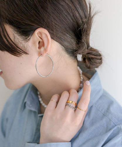 《インフルエンサーuchida企畫》不鏽鋼/44mm圓環耳環