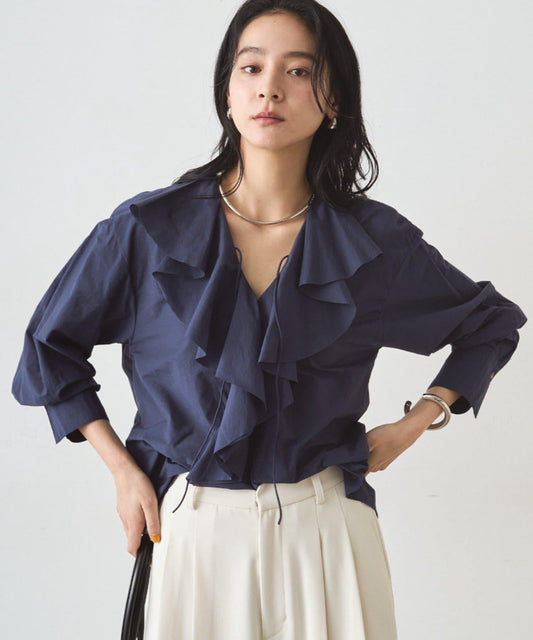 荷葉邊領口襯衫