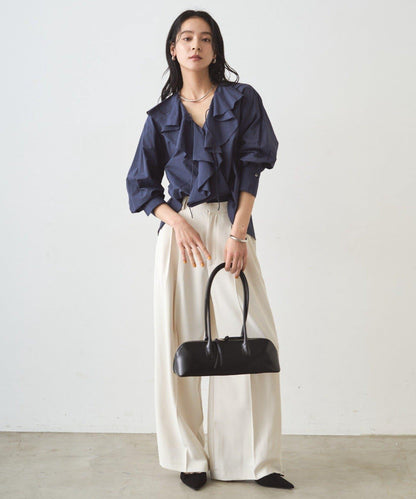 荷葉邊領口襯衫