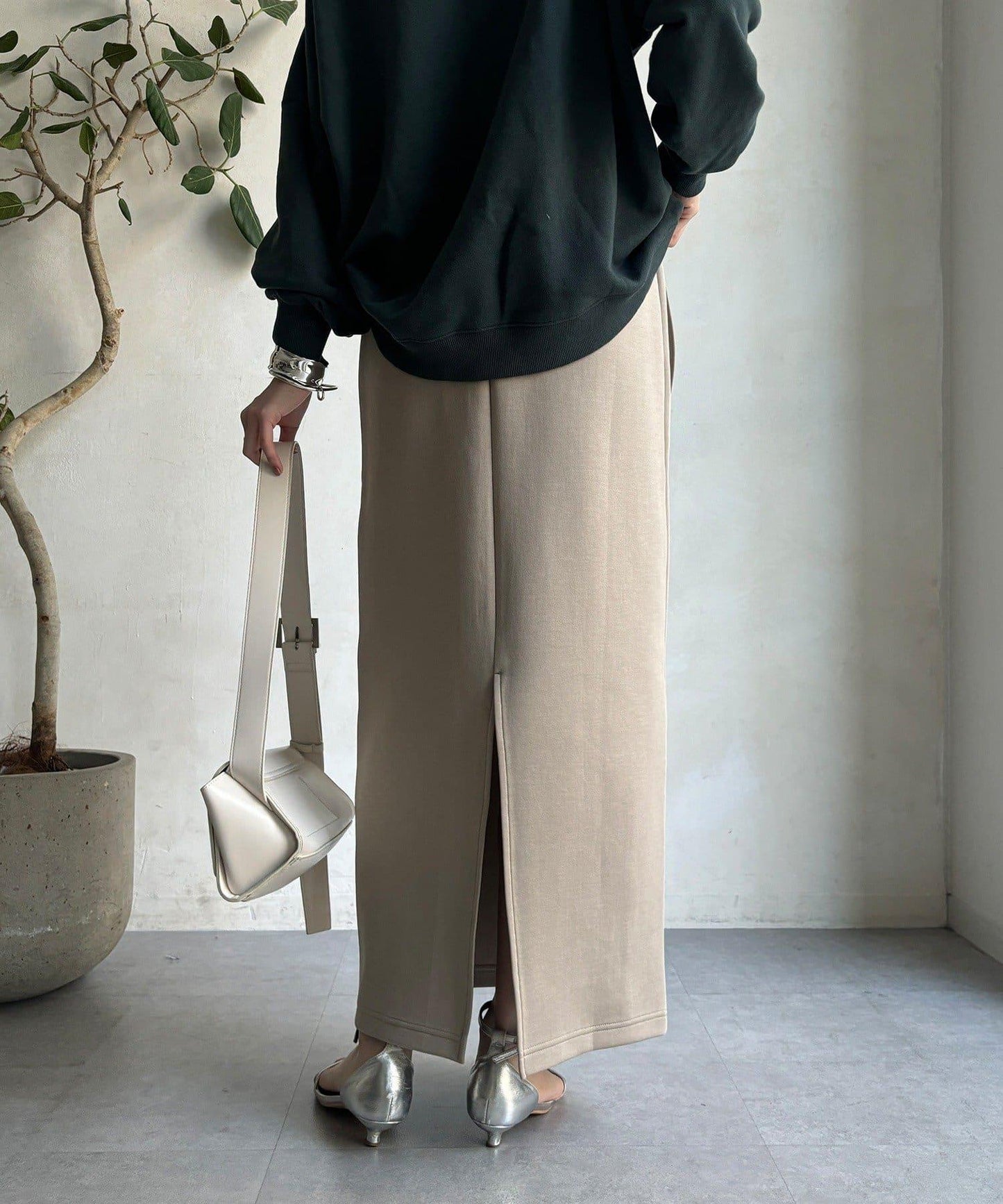 棉質箱型修身半身裙