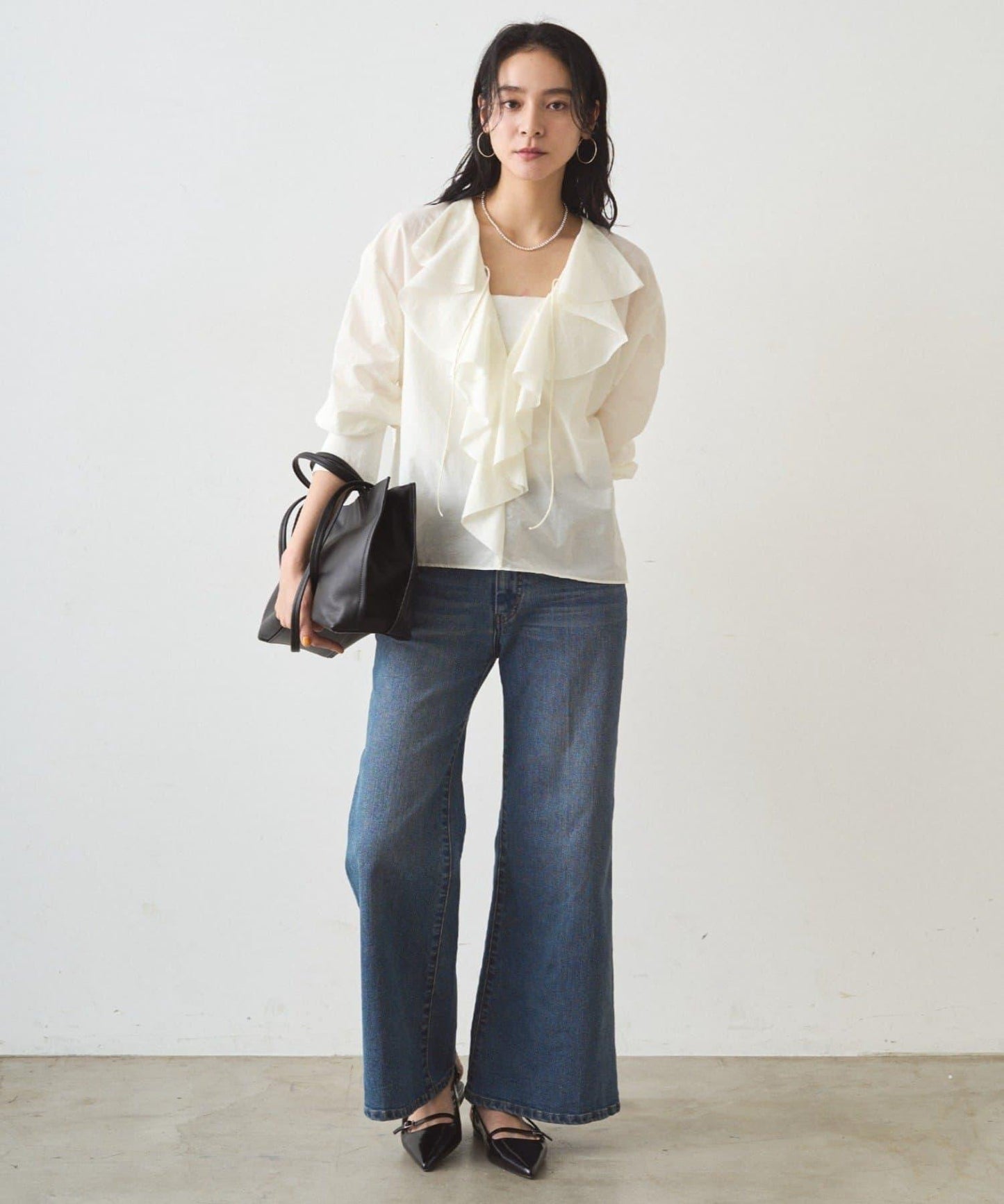 荷葉邊領口襯衫