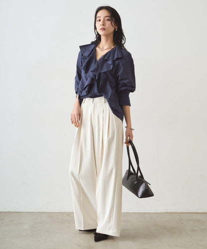 荷葉邊領口襯衫