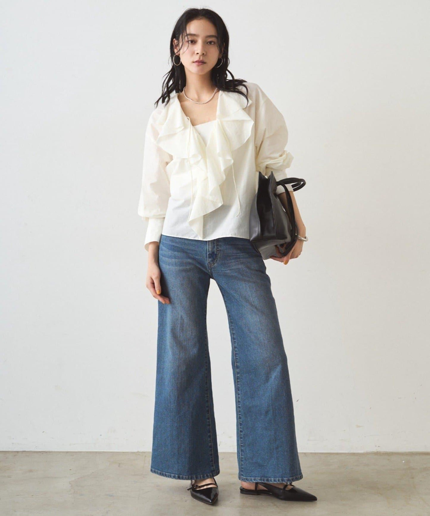 荷葉邊領口襯衫