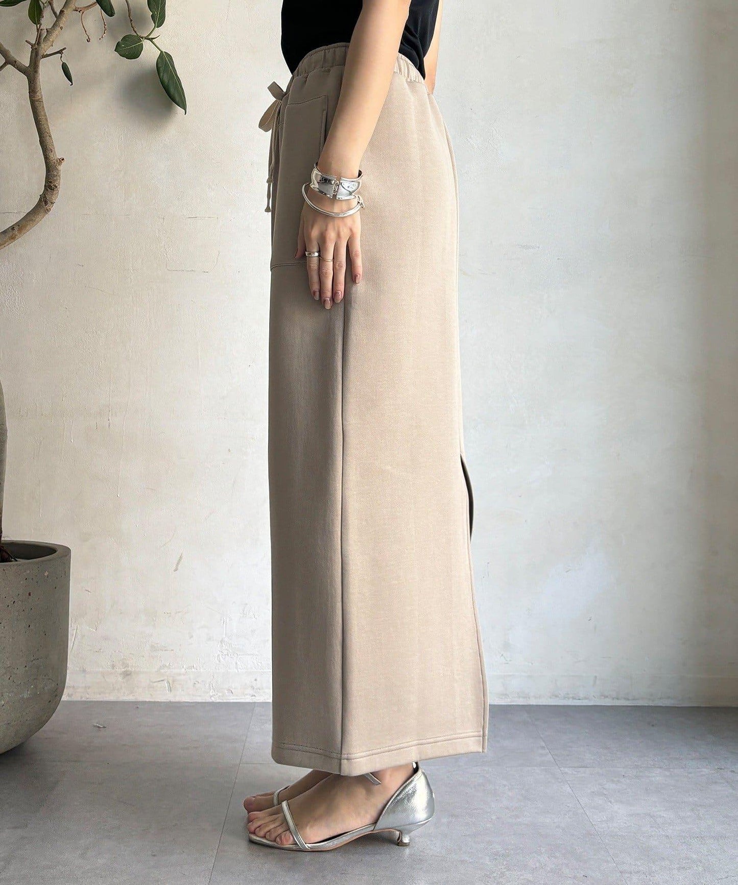 棉質箱型修身半身裙