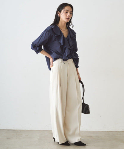 荷葉邊領口襯衫