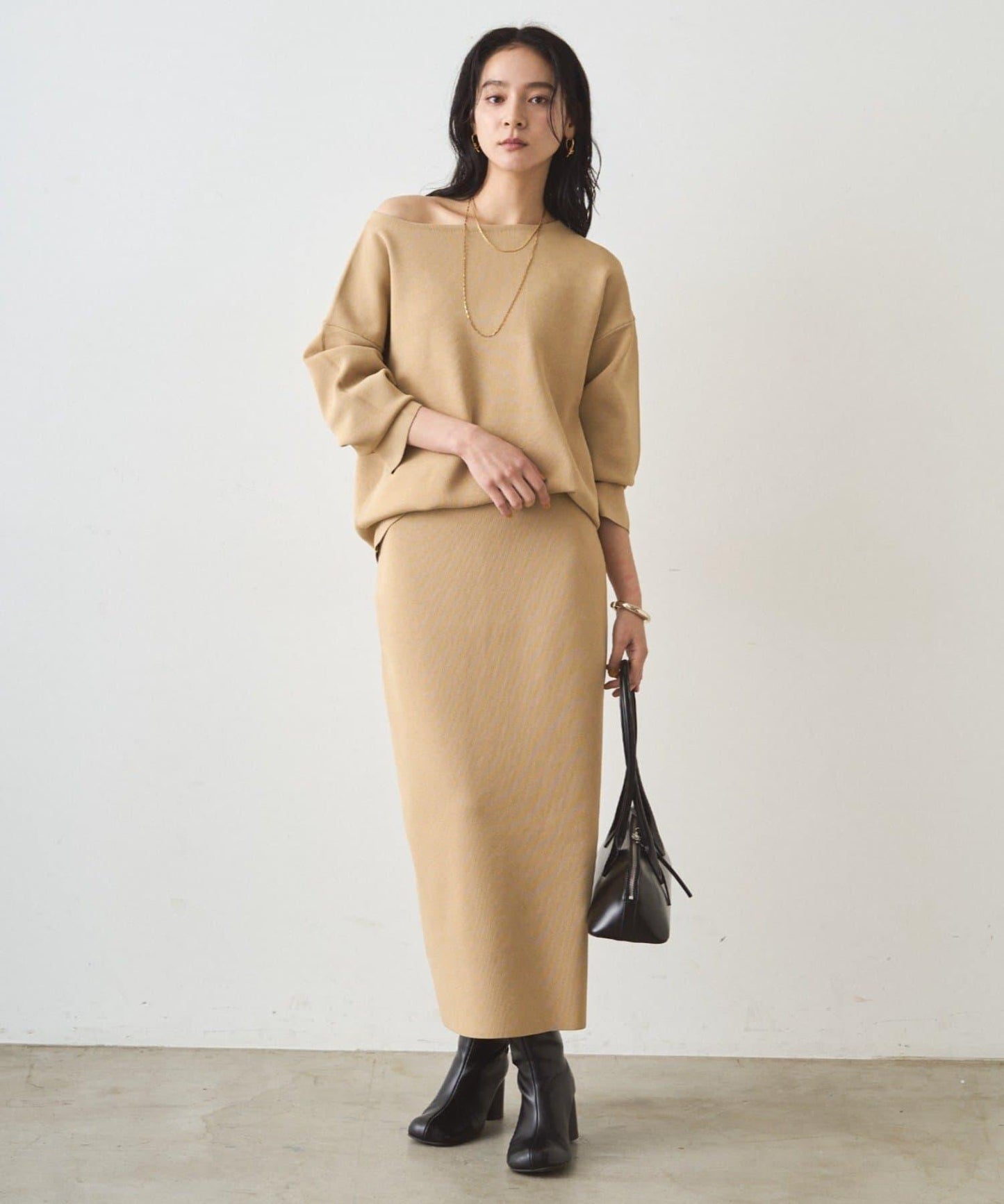 全針織船領毛衣