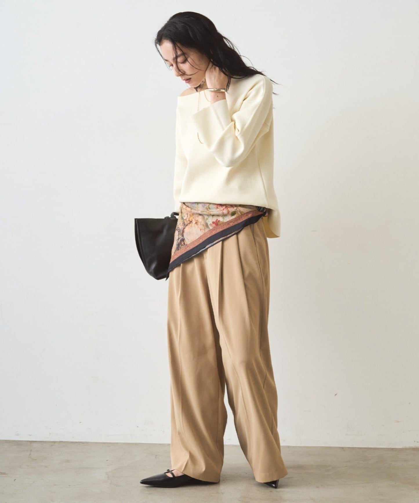 全針織船領毛衣