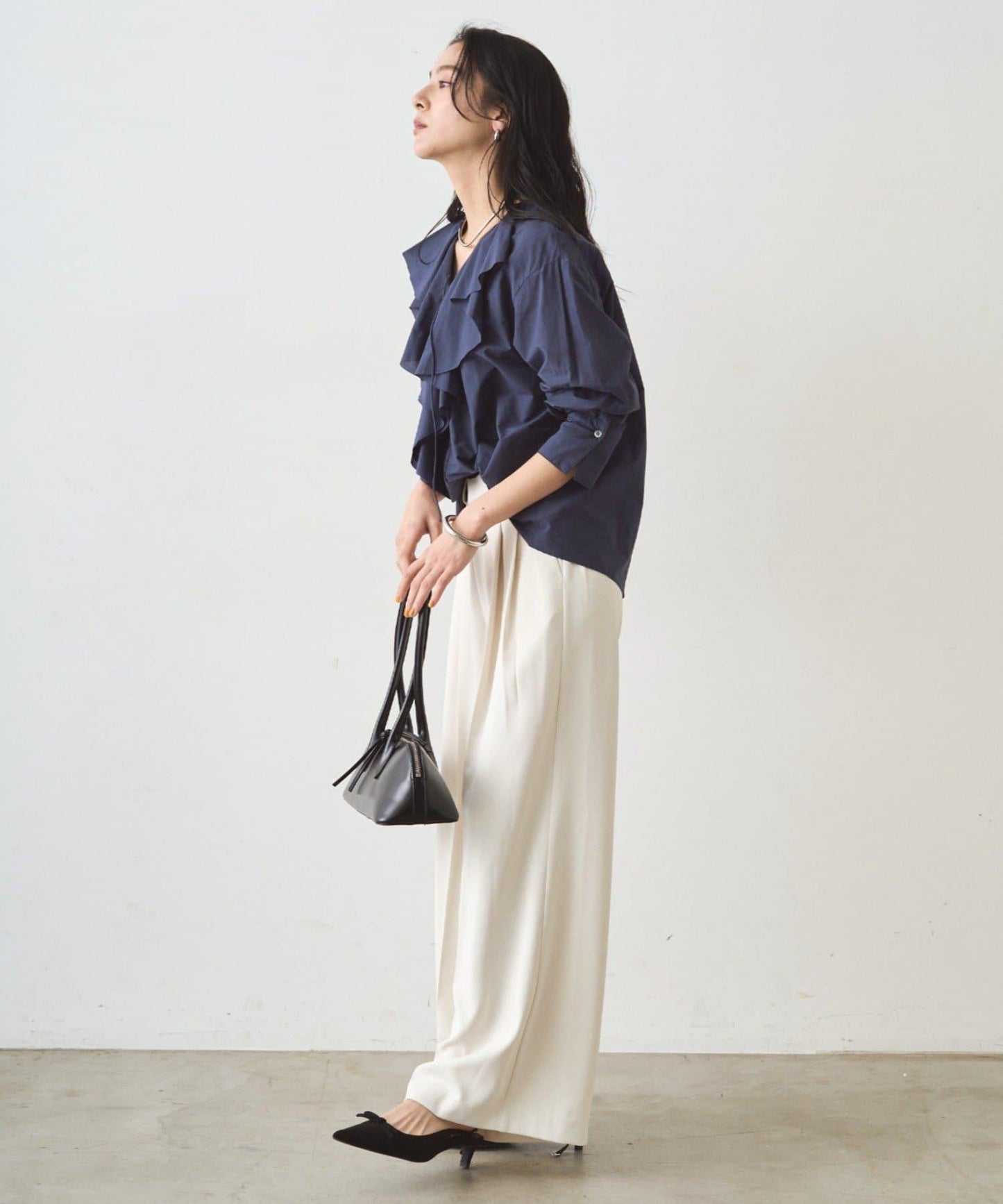 荷葉邊領口襯衫