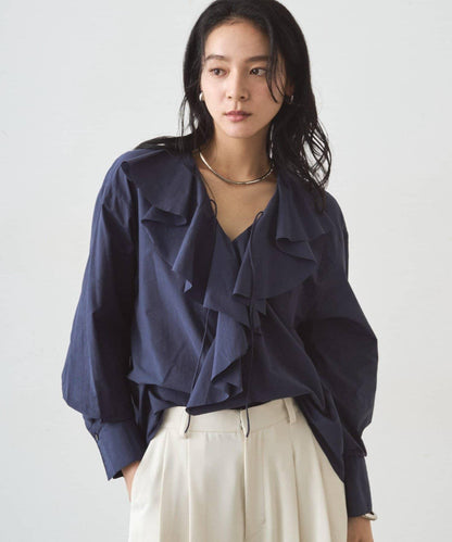 荷葉邊領口襯衫