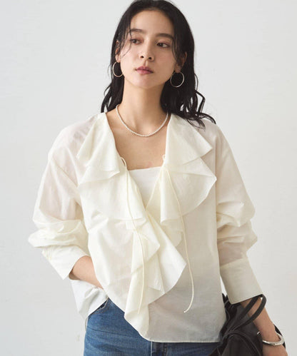 荷葉邊領口襯衫