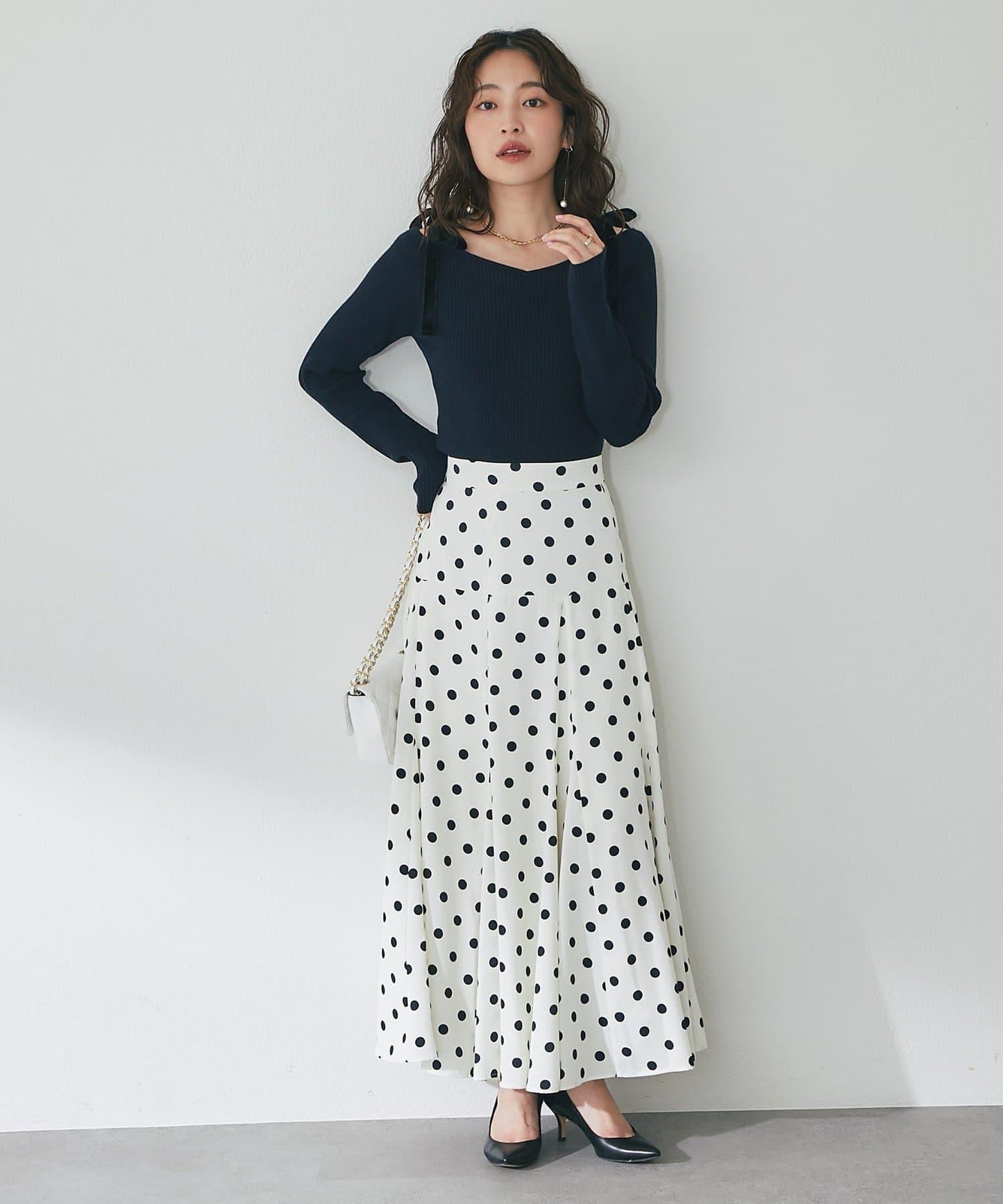 【3尺碼可選】波點拼接傘裙
