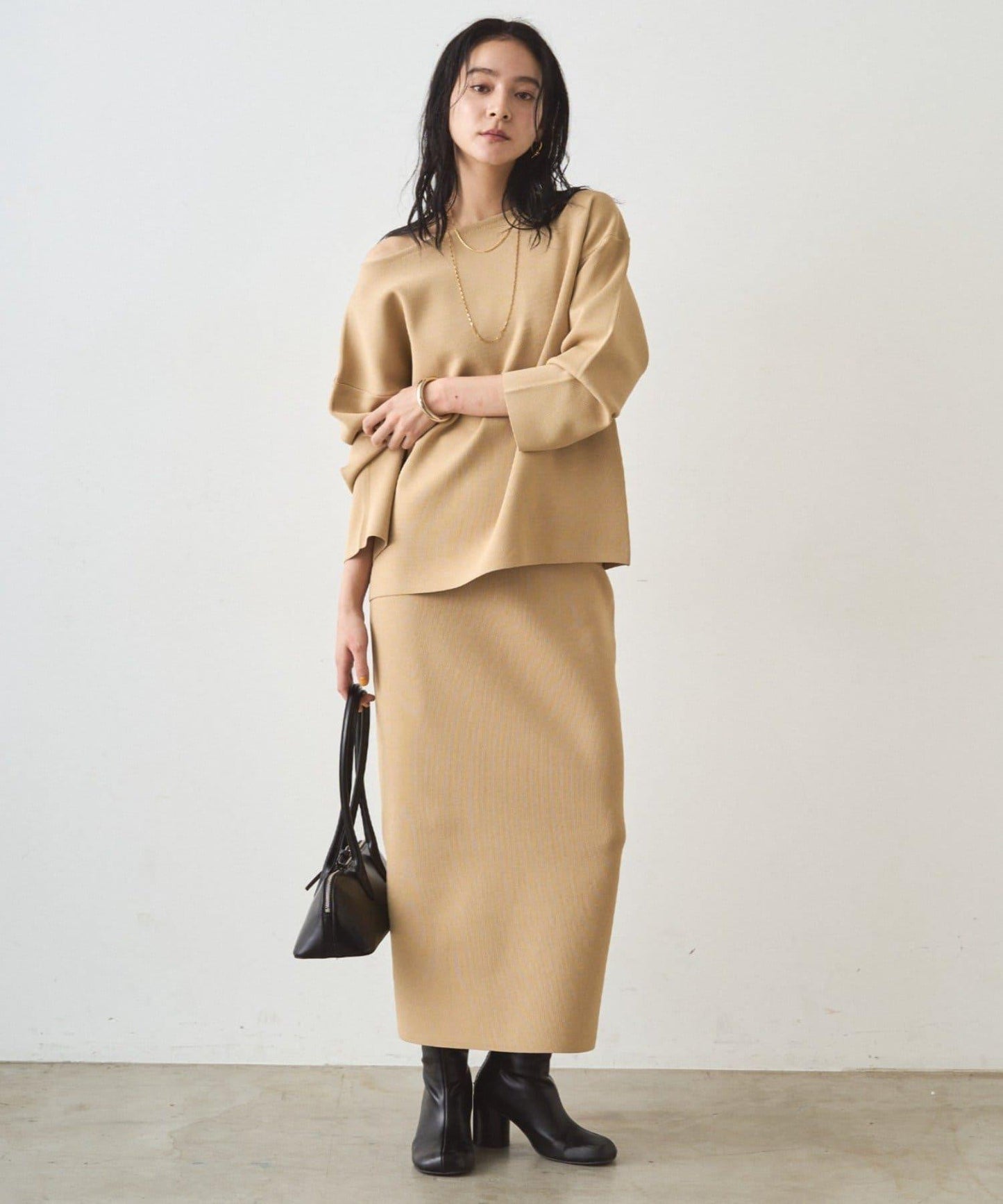 全針織船領毛衣