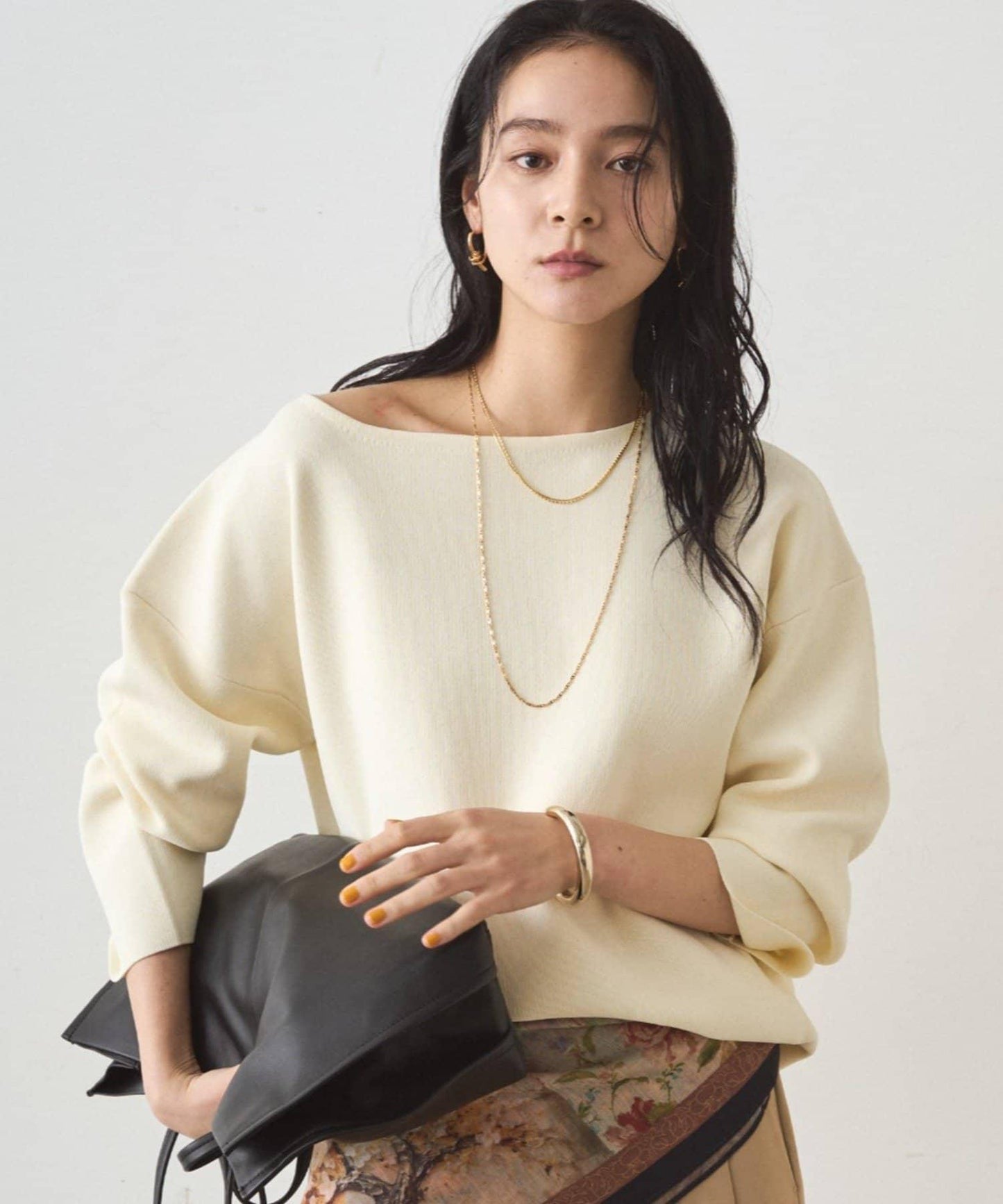 全針織船領毛衣