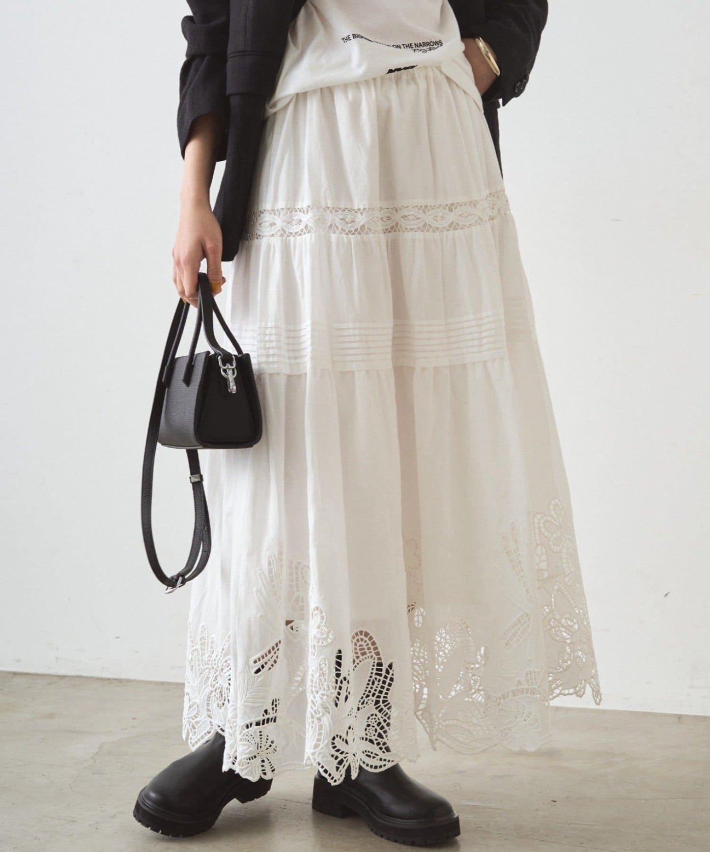 蕾絲層疊半身裙