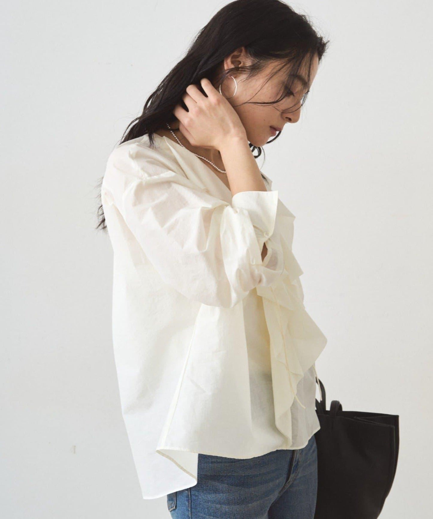 荷葉邊領口襯衫