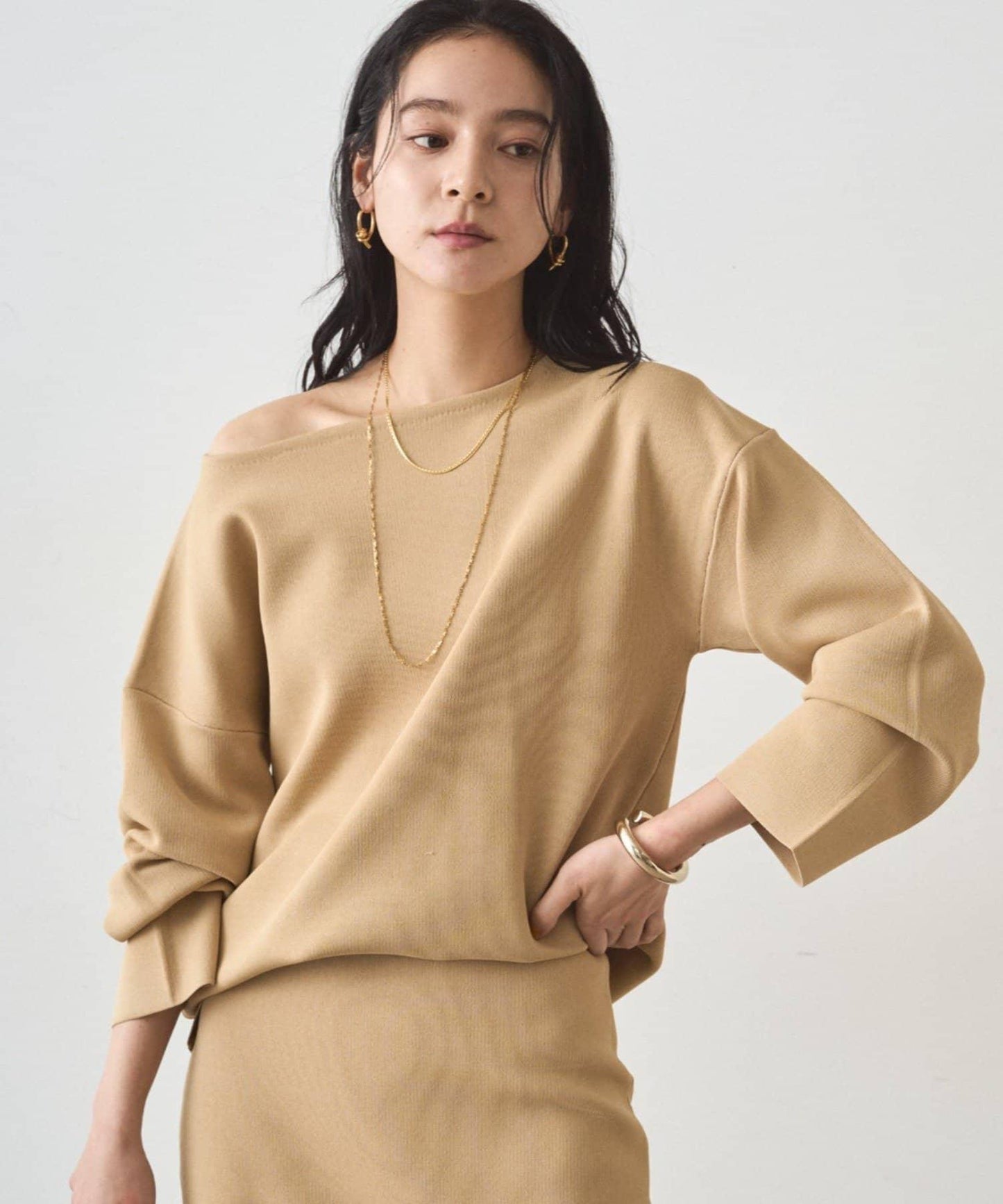 全針織船領毛衣