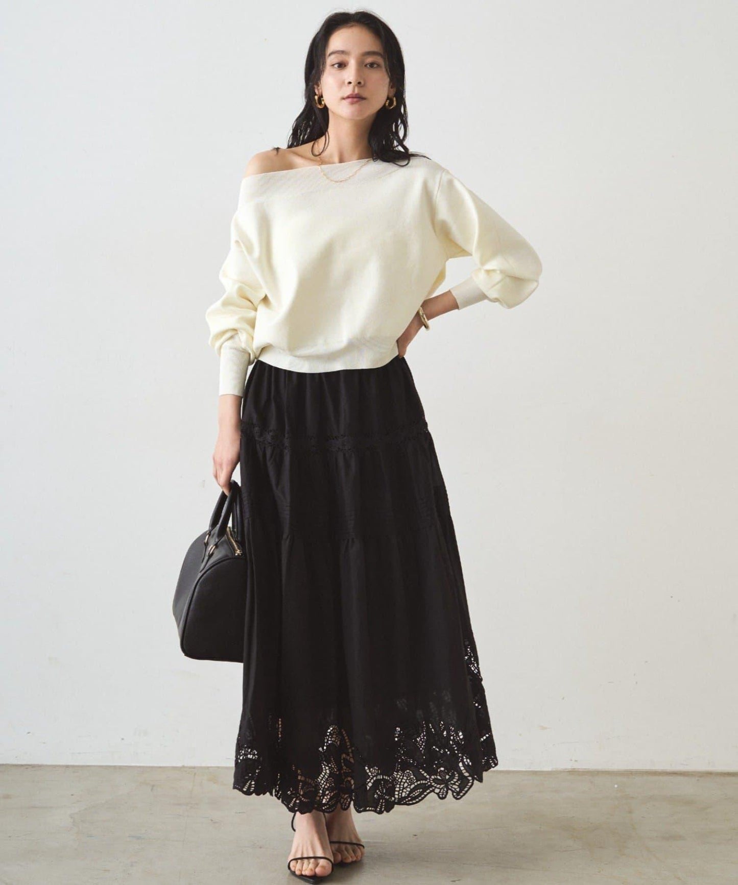 蕾絲層疊半身裙