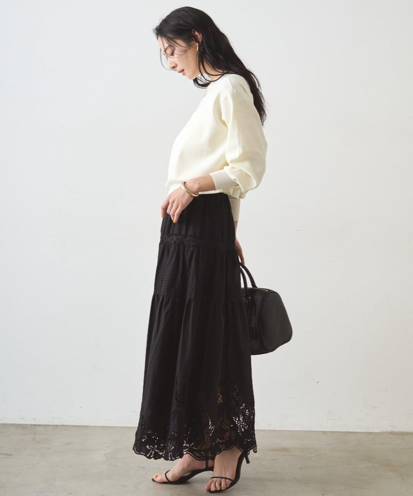 蕾絲層疊半身裙