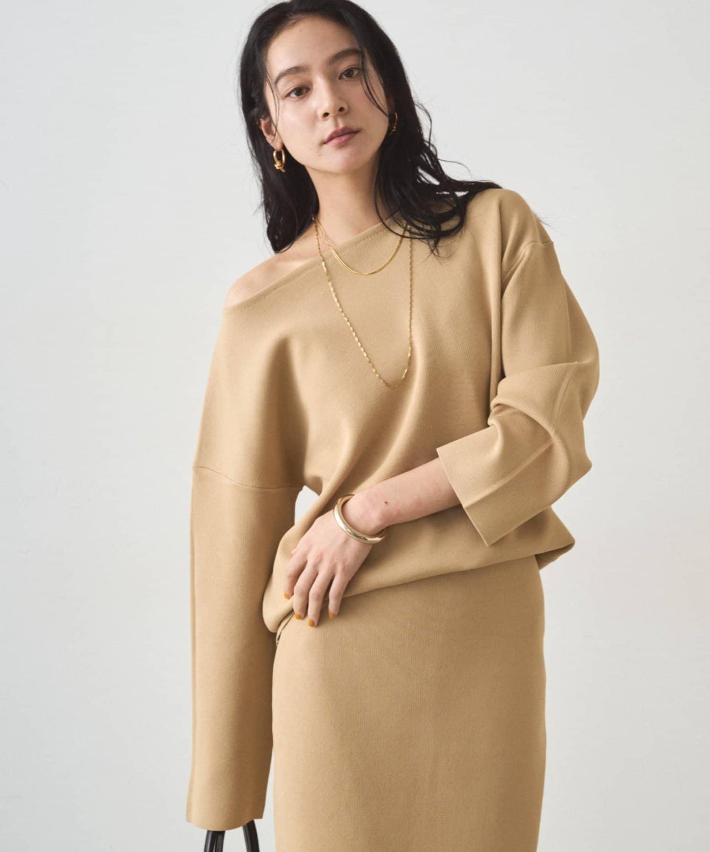 全針織船領毛衣