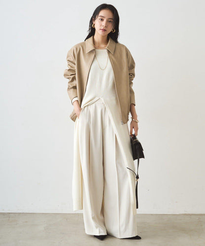 高開衩針織連衣裙