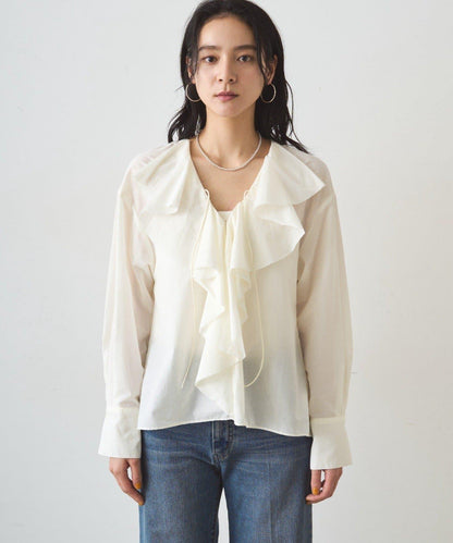 荷葉邊領口襯衫