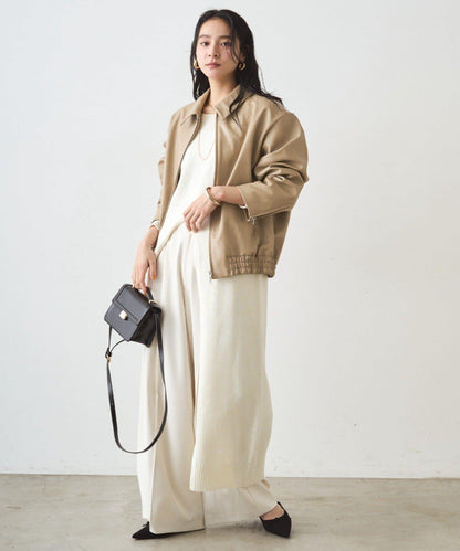 高開衩針織連衣裙