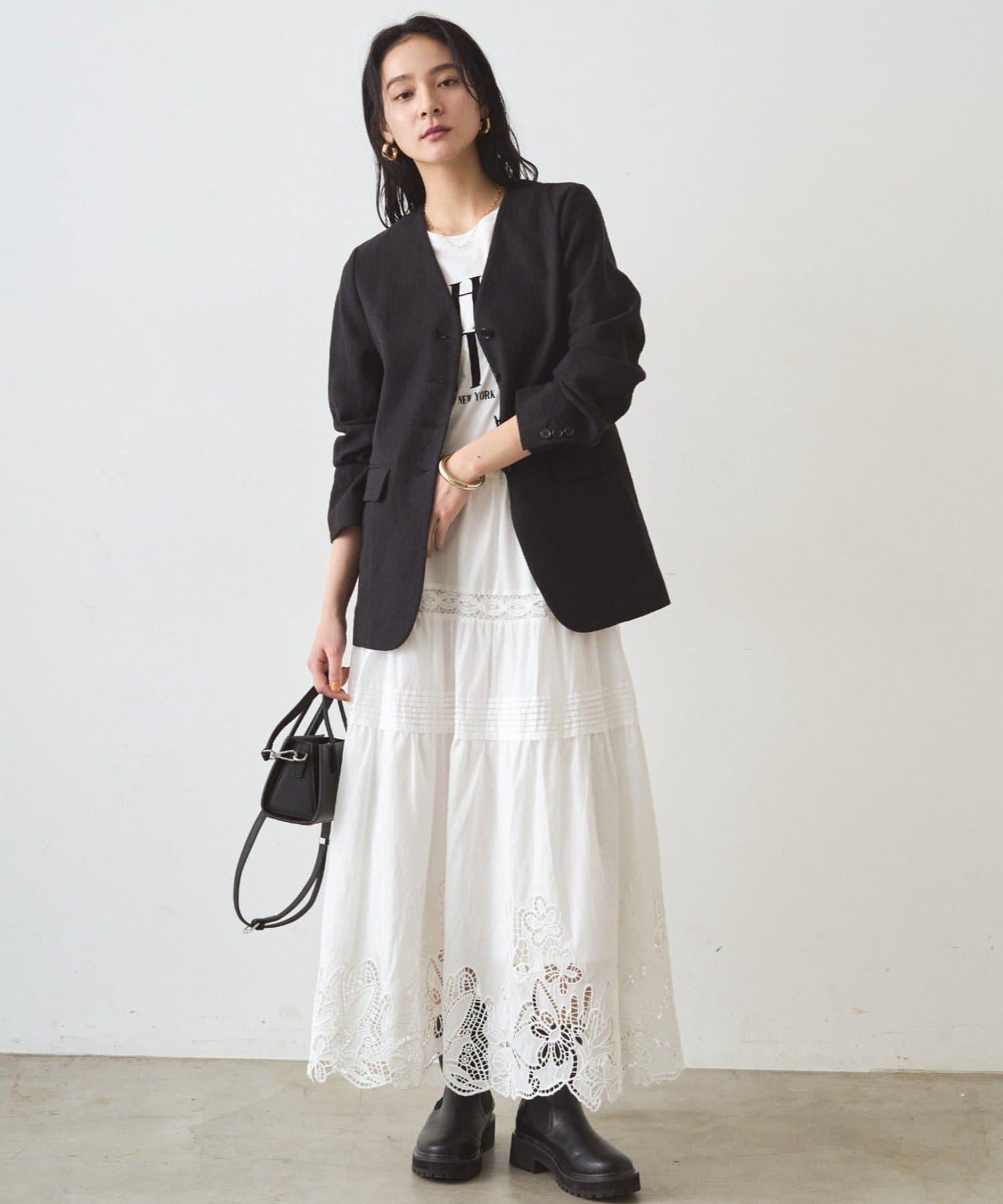 蕾絲層疊半身裙