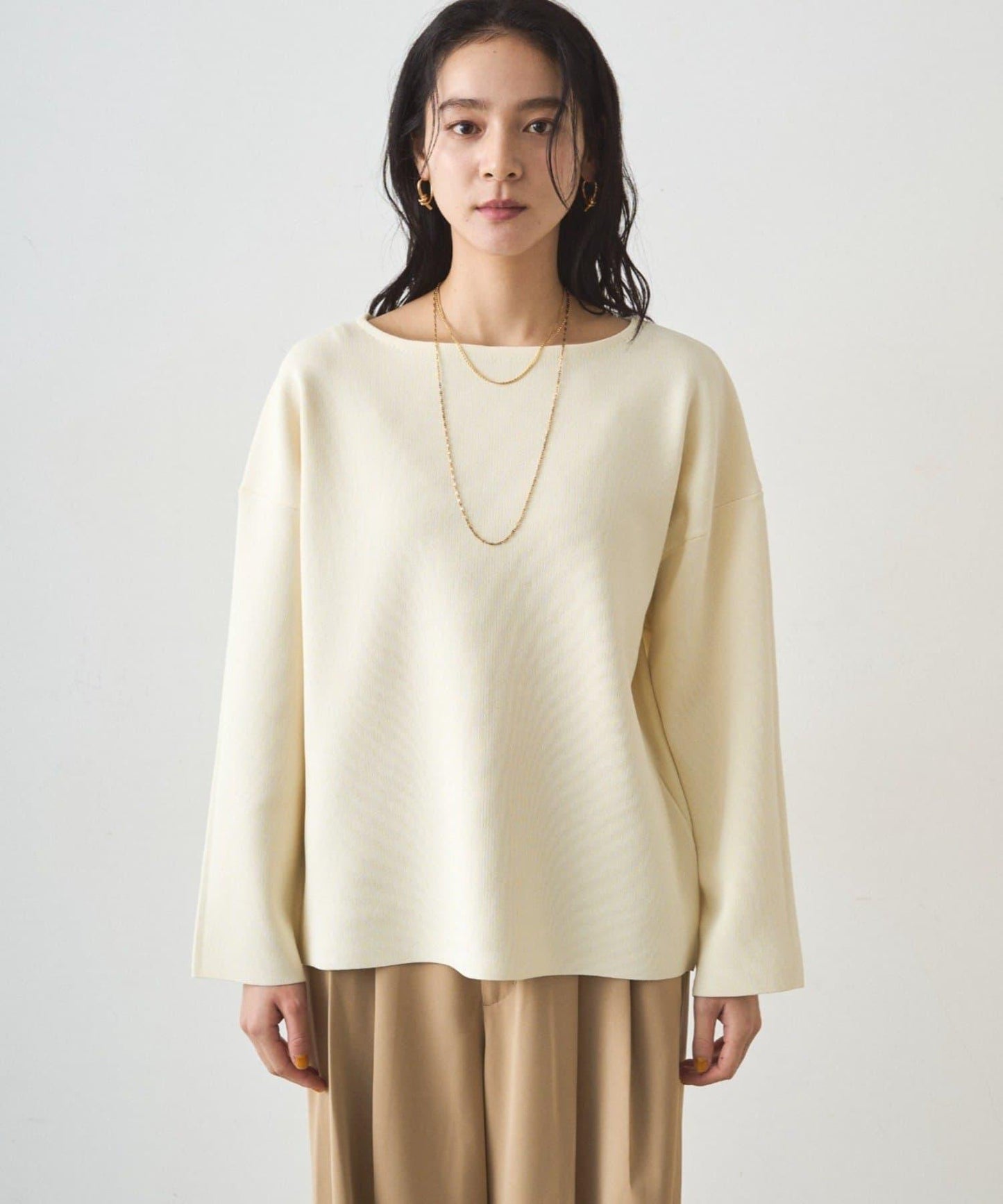 全針織船領毛衣