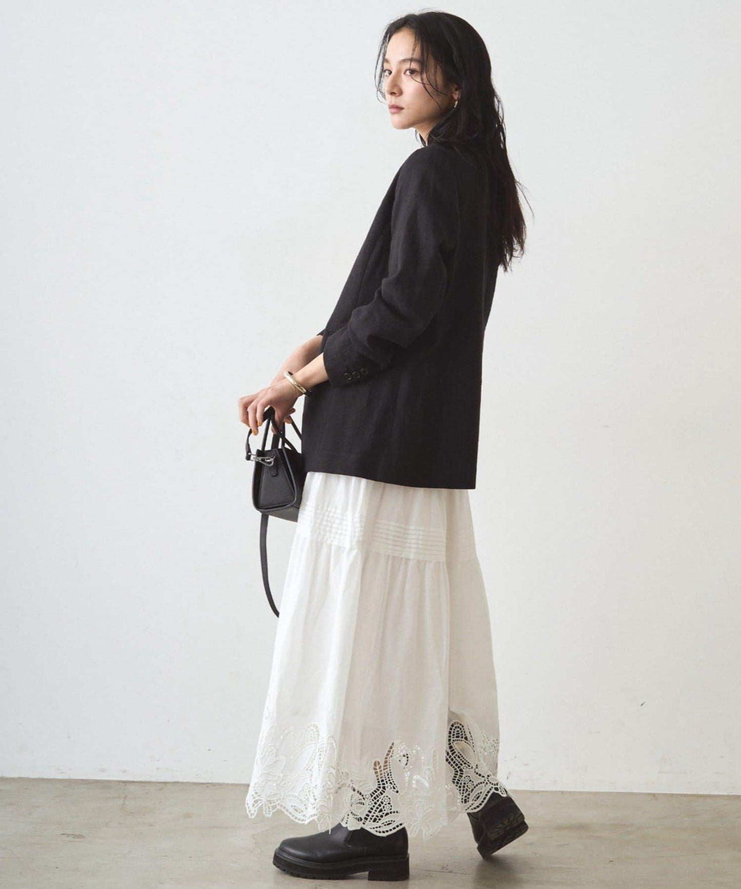 蕾絲層疊半身裙