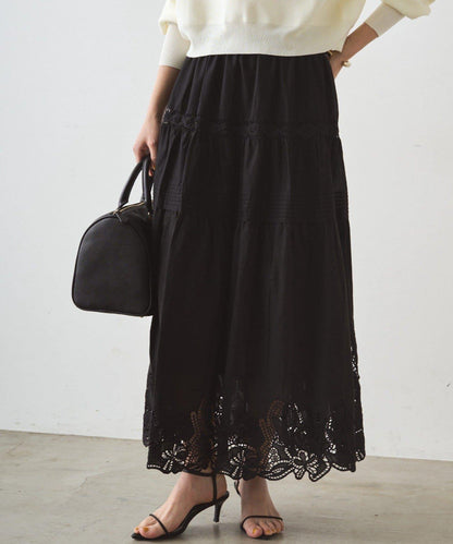 蕾絲層疊半身裙