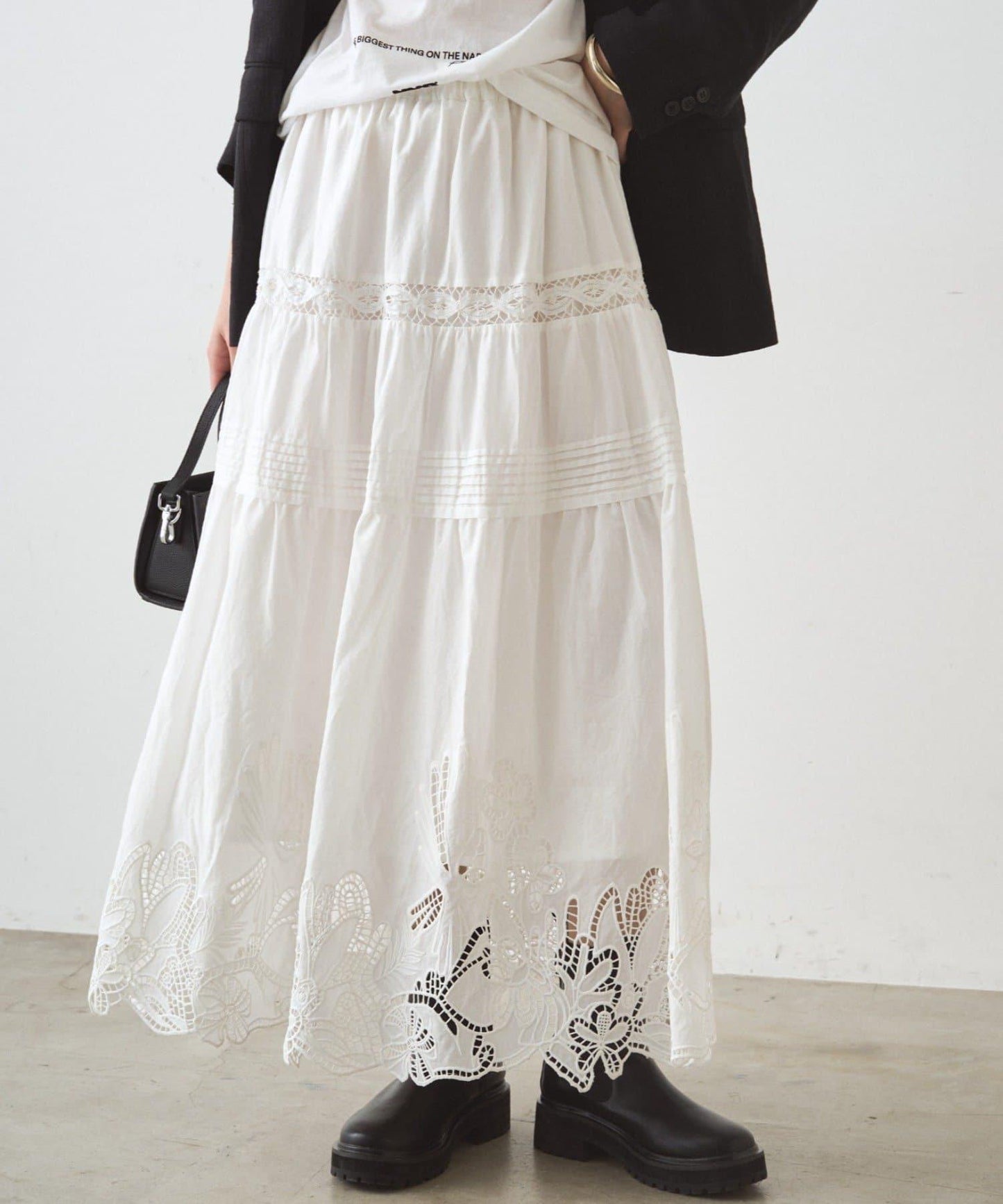 蕾絲層疊半身裙