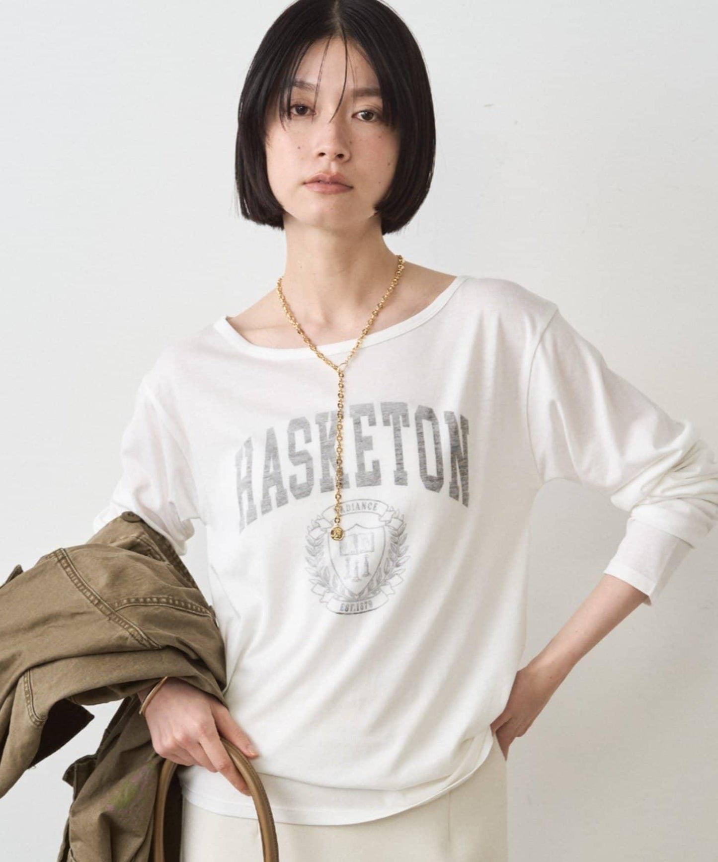 透視拼接長袖T恤