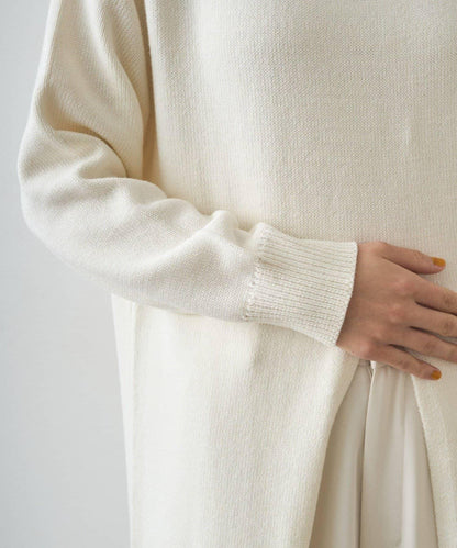 高開衩針織連衣裙