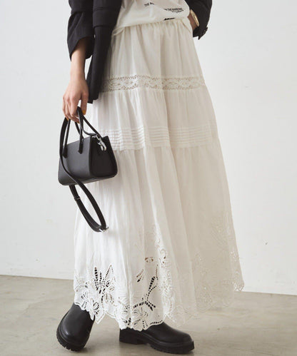 蕾絲層疊半身裙