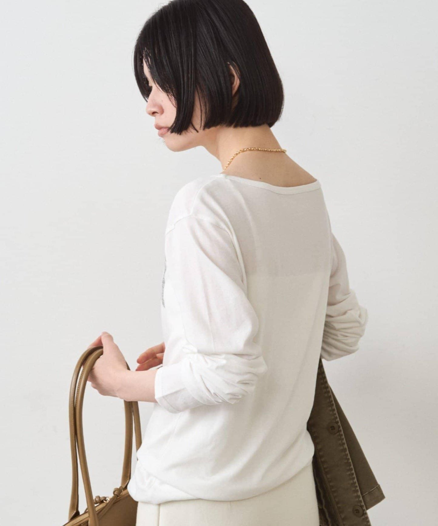 透視拼接長袖T恤