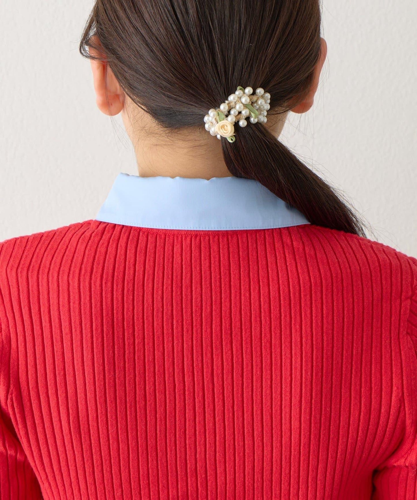 拼接安哥拉羊毛觸感羅紋針織開衫