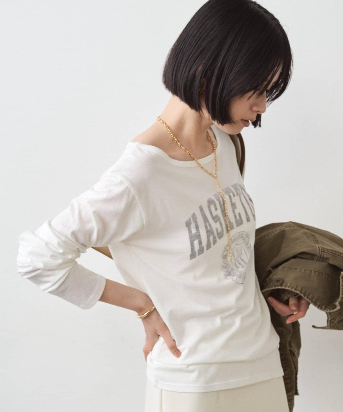 透視拼接長袖T恤