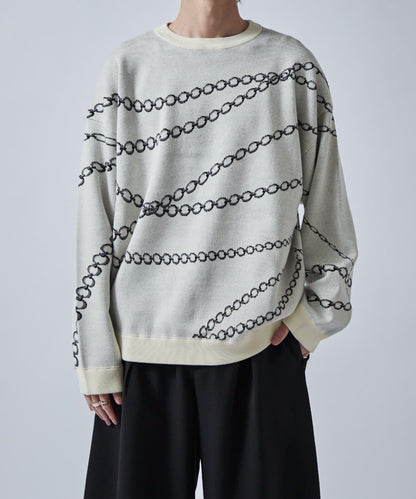 鏈條圖案提花套頭衫