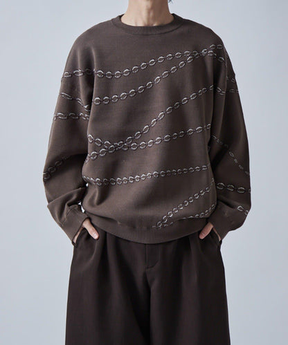 鏈條圖案提花套頭衫