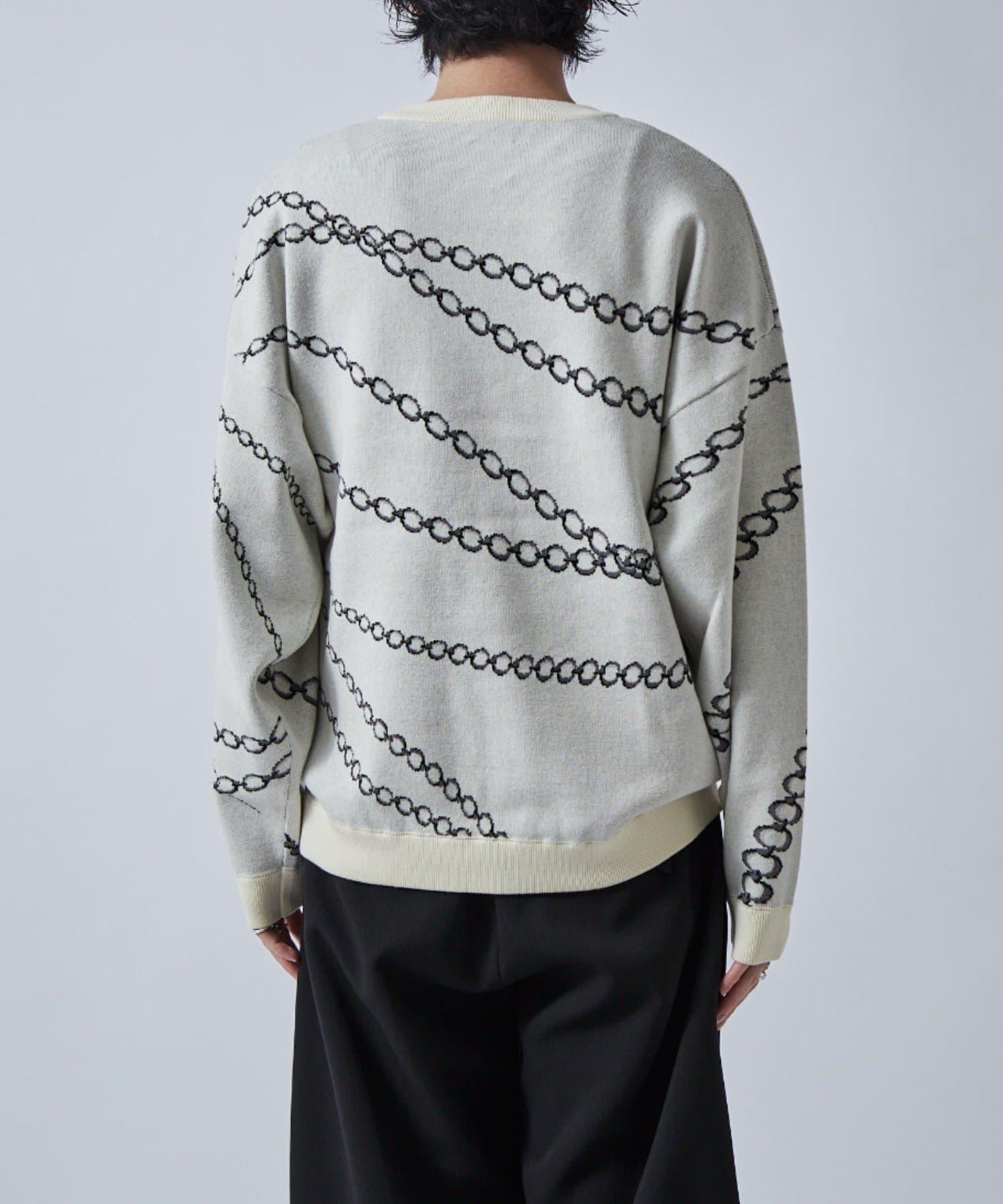 鏈條圖案提花套頭衫