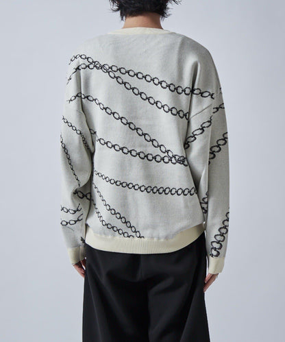 鏈條圖案提花套頭衫