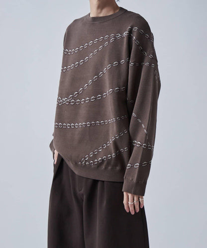 鏈條圖案提花套頭衫