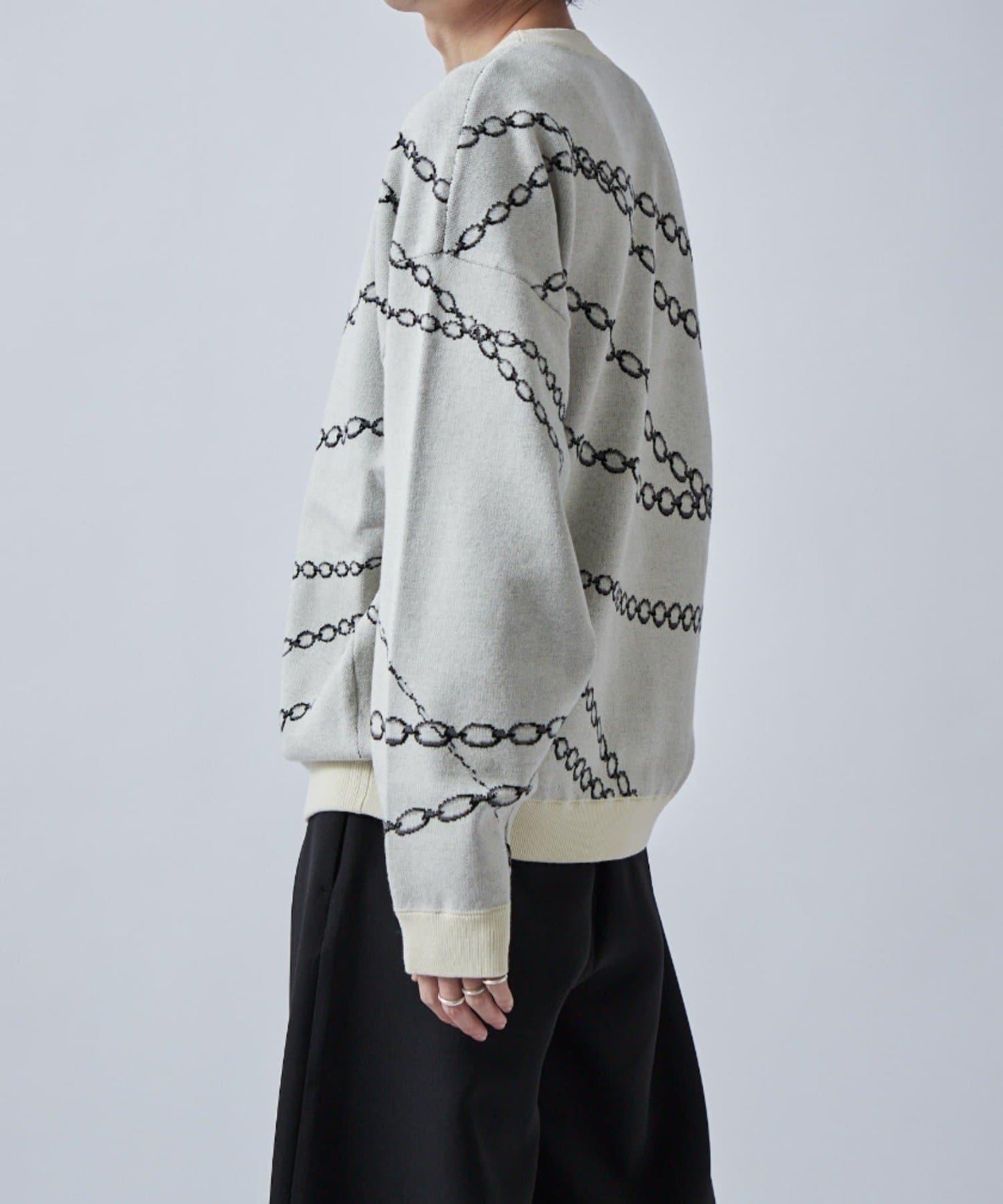 鏈條圖案提花套頭衫