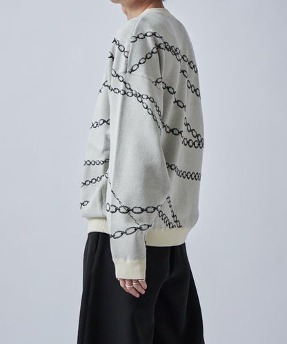 鏈條圖案提花套頭衫