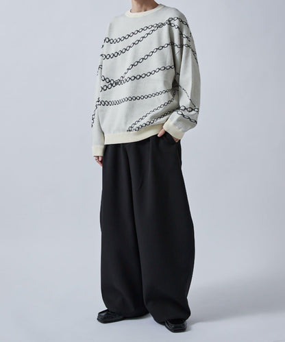 鏈條圖案提花套頭衫