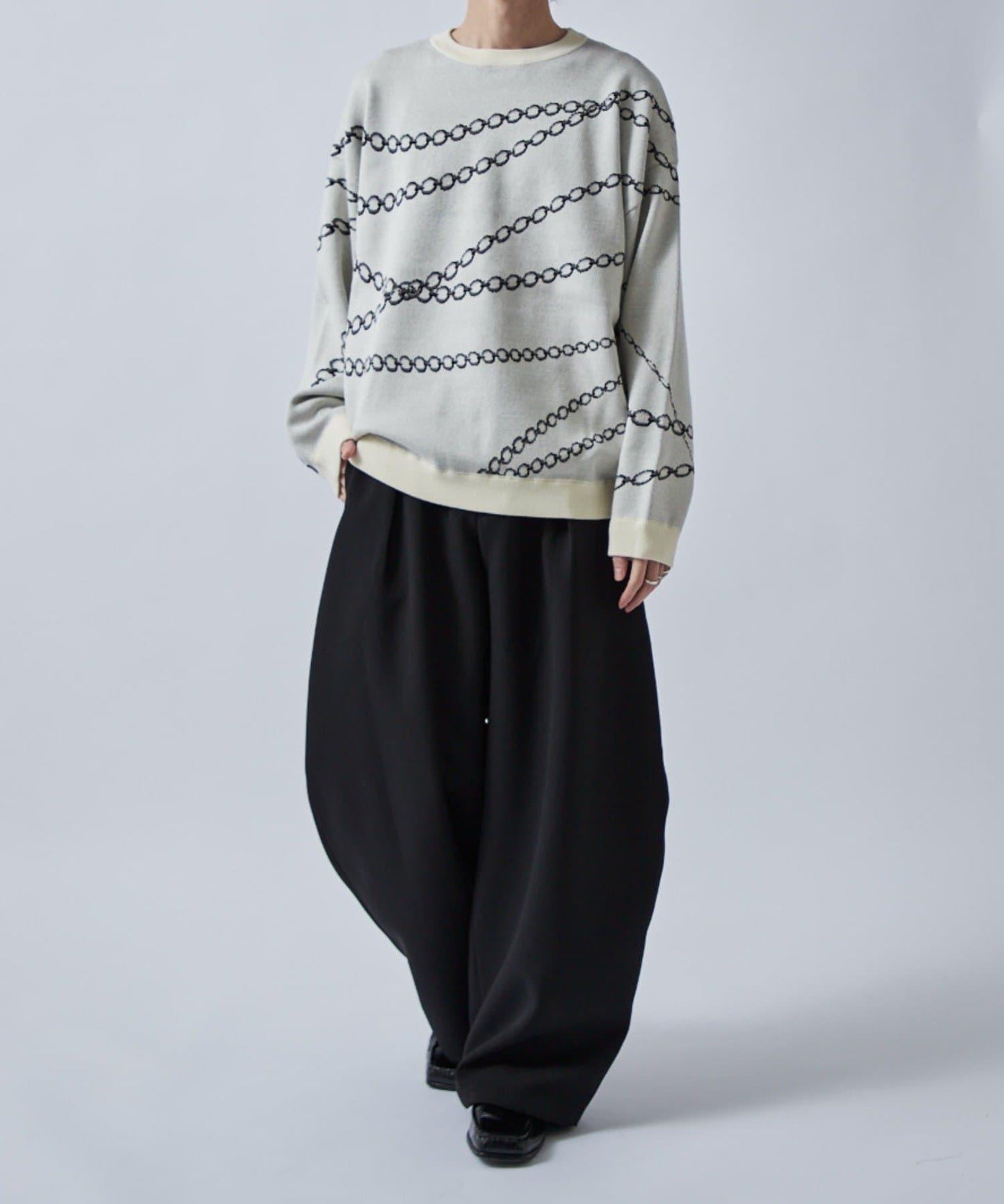 鏈條圖案提花套頭衫