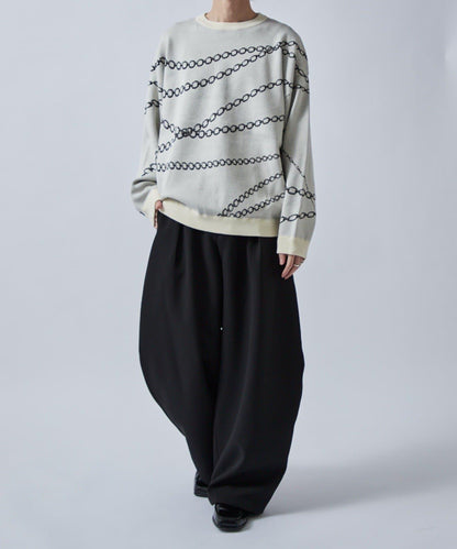 鏈條圖案提花套頭衫