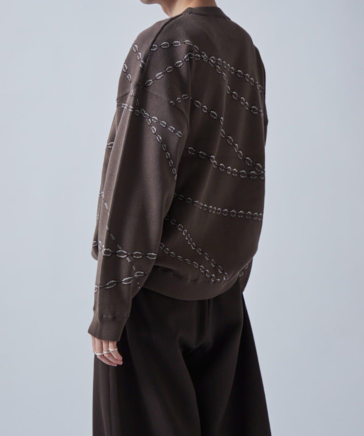 鏈條圖案提花套頭衫