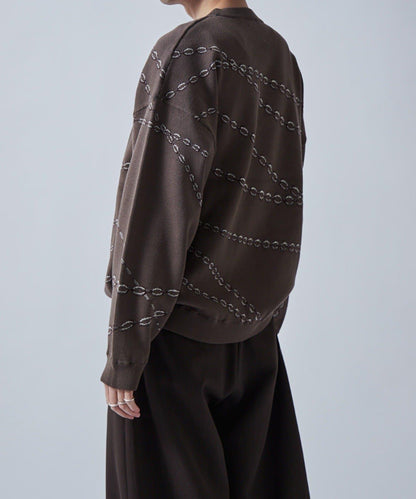 鏈條圖案提花套頭衫