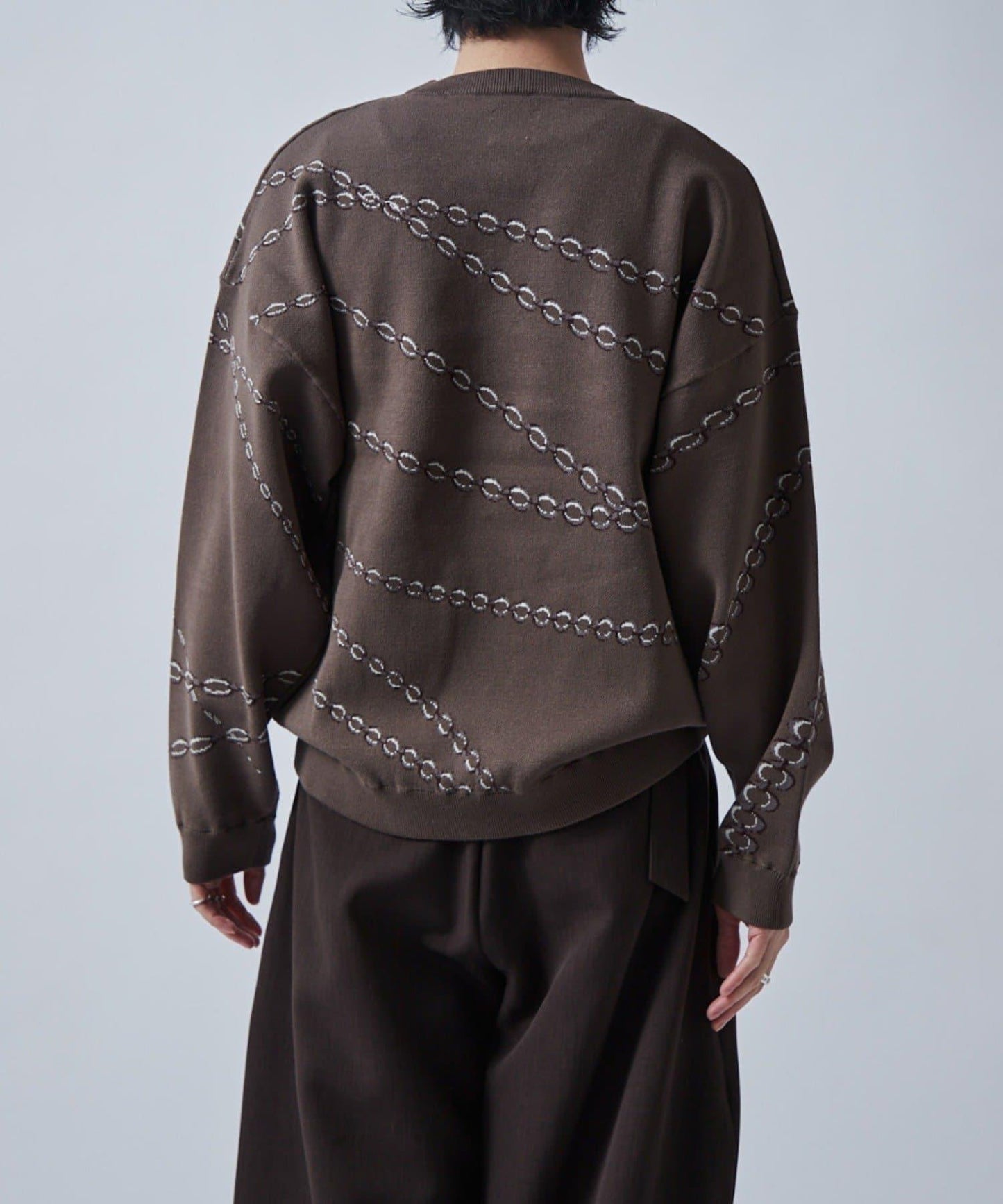 鏈條圖案提花套頭衫